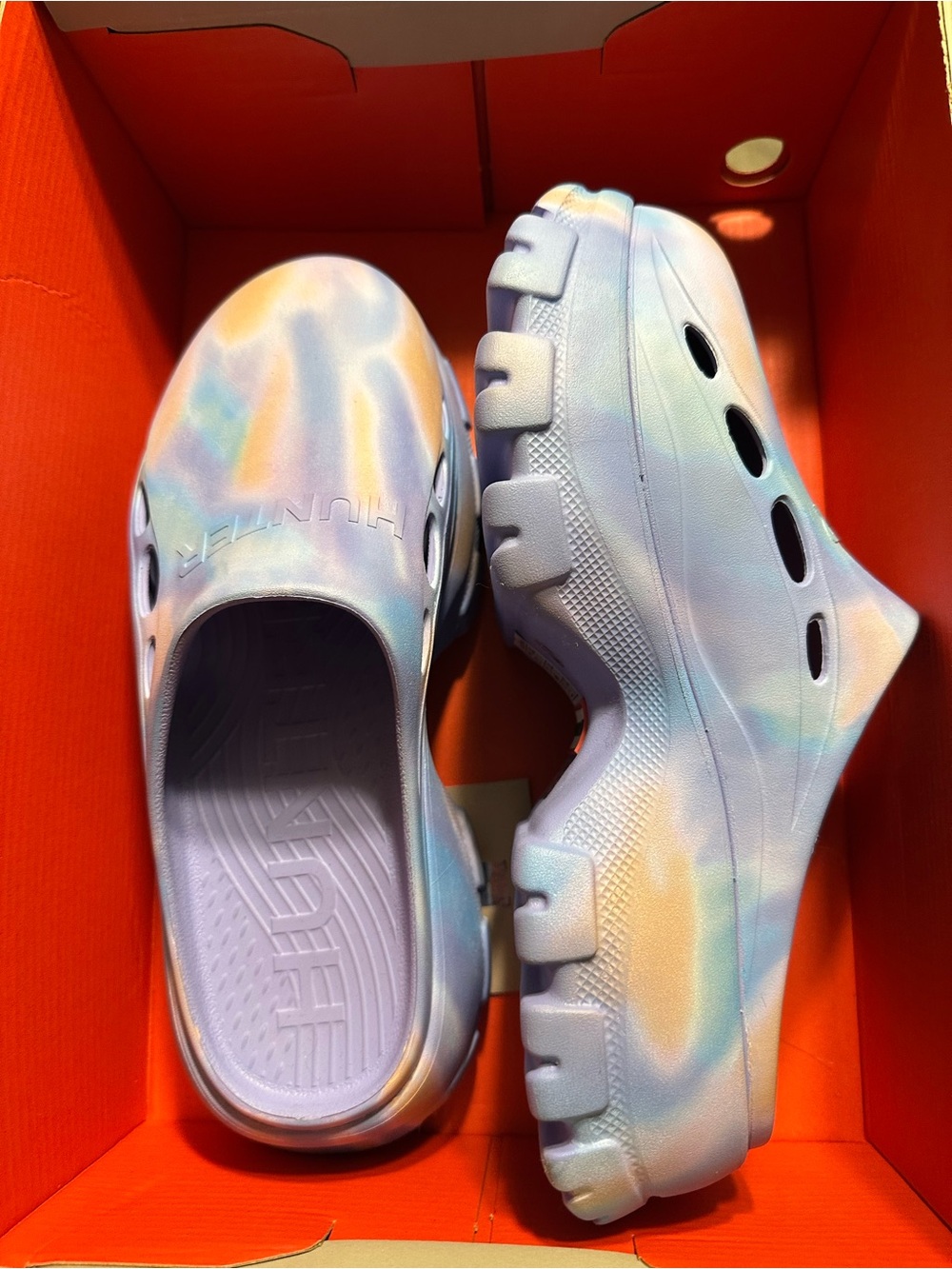 Hunter Bryce Clog Women’s 9M Pastel Tie Dye Lightweight Slip On